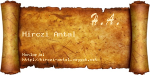 Hirczi Antal névjegykártya